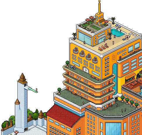 Isometric pixel hotel