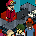 Pixel hotel scene